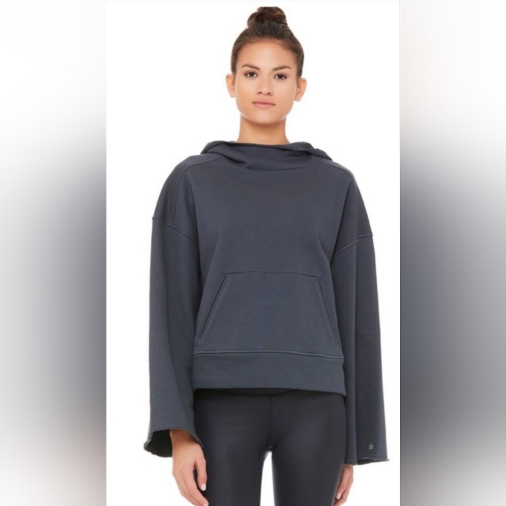 NEW ALO Yoga Low Key Hoodie in Anthracite